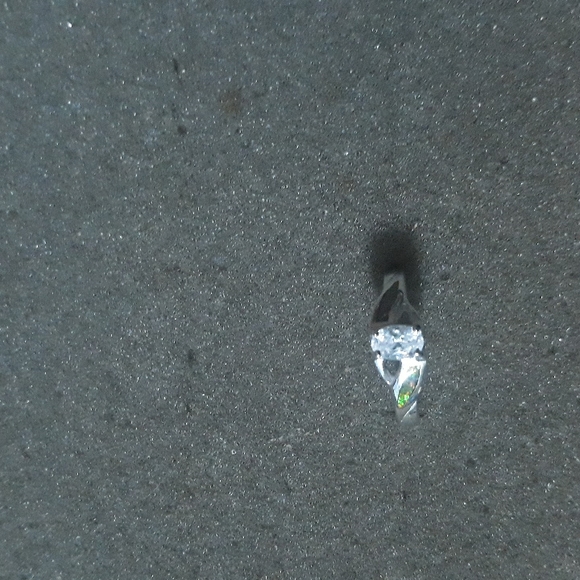 Sterling Silver lab opal/clear cz ring sz 7 - Picture 9 of 9